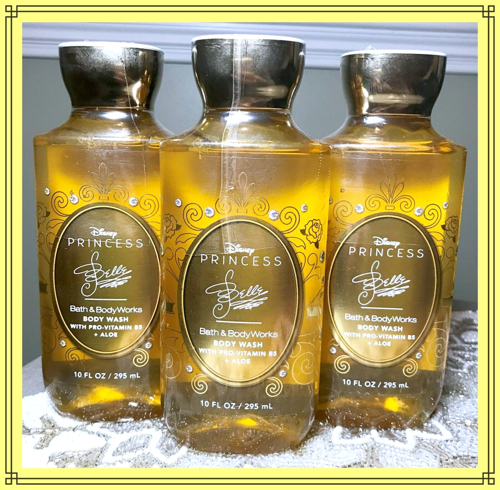 Bath & Body Works DISNEY PRINCESS BELLE 10oz Shower Gel Body Wash x3